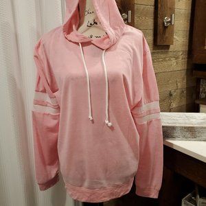 RUE+ Pink Hoodie Top 3X Long Sleeve Lightweight NWT Cotton Blend Pullover